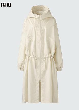 Пальто uniqlo u світле cotton hooded coat