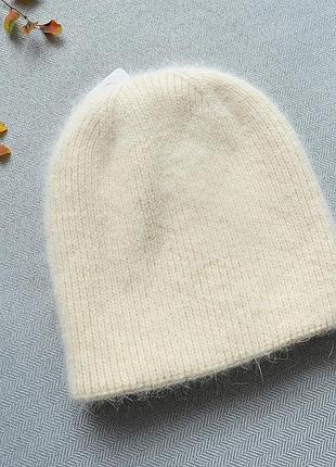 Нова тепла і плотна подвійна жіноча світла шапка із вмістом ангори