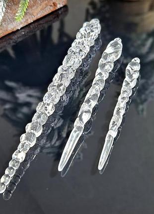 Бурульки сосульки новорічні прикраси кришталеві прозорі