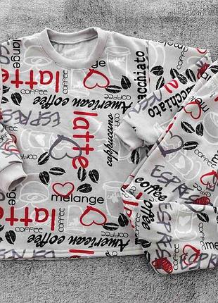 Тепла сіра піжама для дівчинки