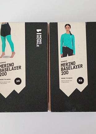 Термобілизна жіноча mons royale cascade merino flex 200 ls marina (xs)
