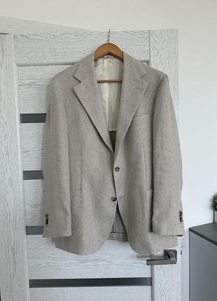 Natalino піджак блейзер чоловічий льон шовк бежевий 52 l xl