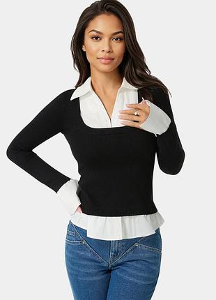 Кофта с имитацией рубашки