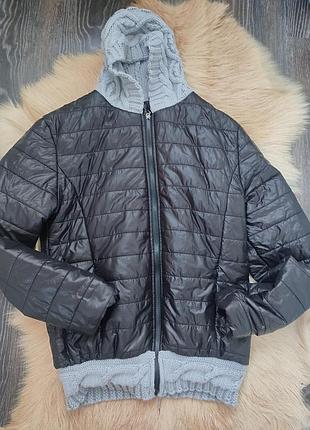 Легесенка куртка с вязаным капюшоном