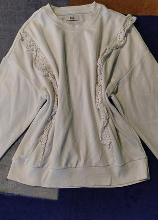 Женский свитшот, кофта свитшот, белый свитшот, свитшот
