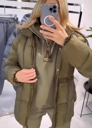 ‼️знижка до 30.11‼️ жіноча зимова куртка зі зʼємним капюшоном, виробник туреччина raw