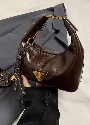 Тренд качественная коричневая цвет кофе женская сумка кросс-боди через плечо экокожа