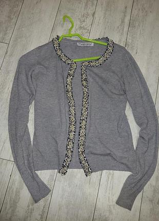 Кофта женская с жемчужинами s/m кардиган