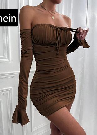 Сукня жіноча міні футляр з відкритими плечима від бренду shein s