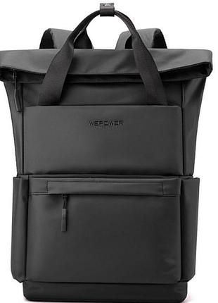 Черный качественный водонепроницаемый рюкзак роллтоп