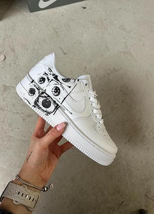 Кроссовки женские / мужские белые с кожи осенние весенние