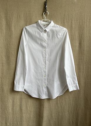 Cos женская белая базовая рубашка хлопок размер s