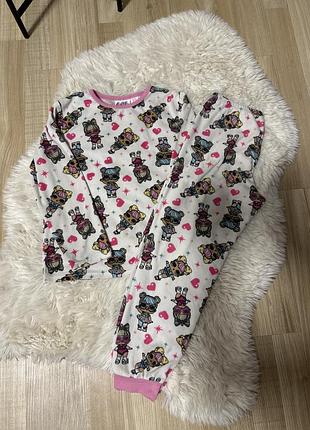 Тепла оксамитова піжама на дівчинку 6/7 років 122 зросту