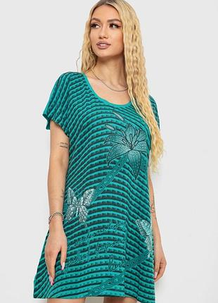 Жіноча туніка з принтом, колір зелений