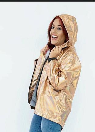 Италия, бренд marco giordan легкая женская куртка с капюшоном золотистого цвета