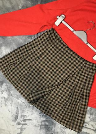 Міні спідниця на запах/картата/в клітинку