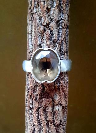 Дизайнерский авторский винтажный серебряный 925 кольцо с натуральным рауктопазом