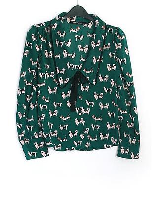 Шикарная рубашка с собачками zara