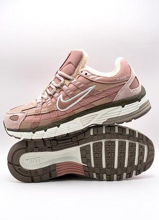 Утеплені жіночі кросівки nike p-6000 pink termo найк рожевого кольору термо