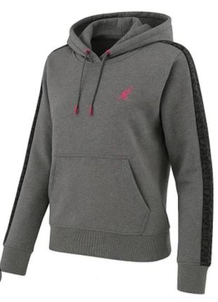 Худи australian женское серое с леопардовым принтом с карманами и капюшоном l