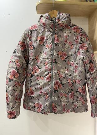 Двох стороння куртка жіноча принт осінь