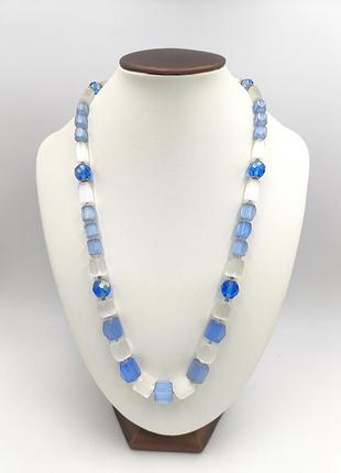 Бусы сатиновое стекло чехословакия