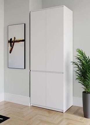 Шкаф мебельный распашной 4-х дверный от производителя cnc mebli из ламинированного дсп напольный с полками 80