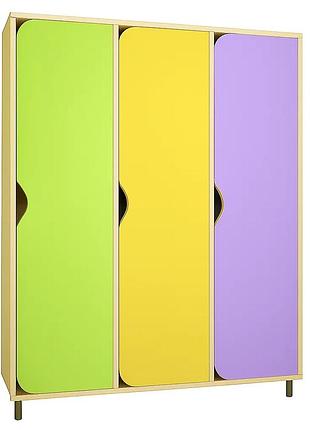 🟡 шкаф для раздевалки 3-секционный на металлических регулируемых ножках, разноцветный ds-030