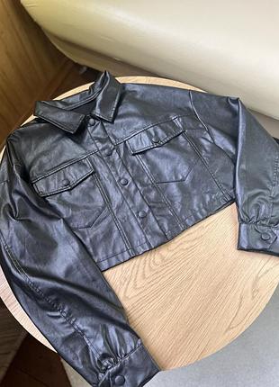 Новая кожаная рубашка укороченная трендовая ❤️🔥