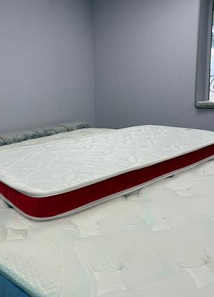 Матрас для новорожденного 120*60, высота 8 см, homefort, борт красный