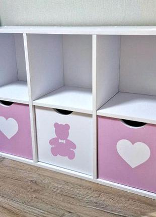 Стеллаж для детских игрушек и книг на 6 ячеек (белый)