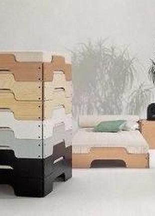 Детская кровать из березовой фанеры по системе монтессори эко-1 бук