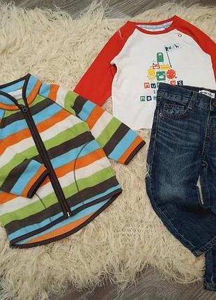 Набір для хлопчика, комплект джинси, фліска та лонгслів