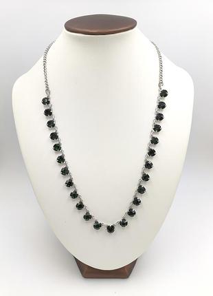 Колье винтаж зелёный безель