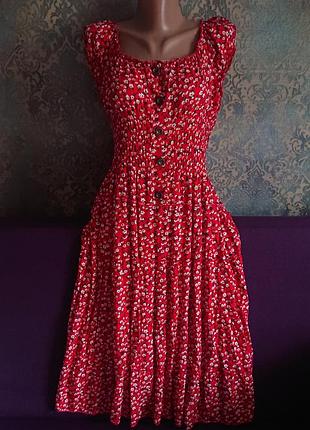 Красивое платье вискоза хлопок ярусами р. l/xl