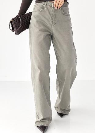 Джинсы palazzo с затяжками на талии