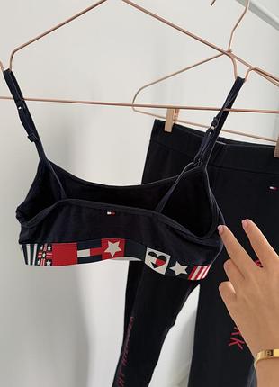 Спортивний комплект tommy hilfiger оригінал темно синій лосини і топ