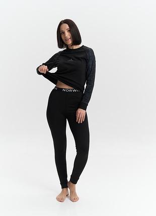 Термобілизна жіноча на флісі з принтом шви плоскі