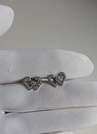 Серьги гвоздики с кристаллами, бижутерия