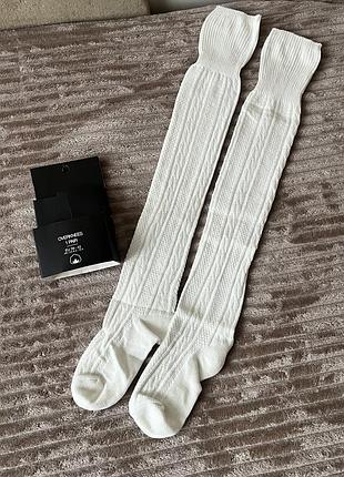 Шкарпетки носки довгі білі тонка в’язка гольфи гетри жіночі нові new yorker