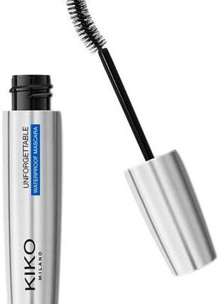 Стойкая тушь kiko milano unforgettable waterproof mascara с анатомической щеточкой для выразительных ресниц 7