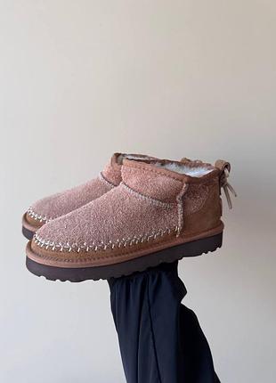 Натуральні уггі ugg classic ultra mini biarritz rocky oak