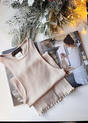 Бежевая базовая маечка шелк rosemunde