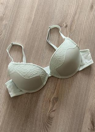Ніжний м’ятний бюст пуш ап з мереживом primark