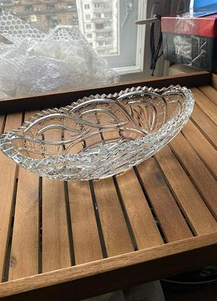 Ваза кришталева богемия цукерниця фруктовниця