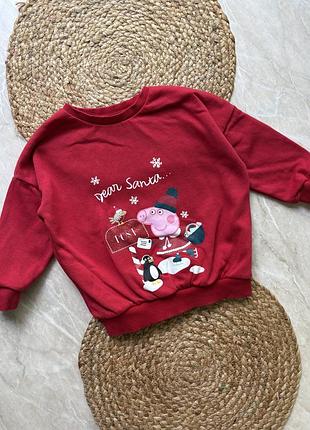 Новорічний світшот з джорджом свинка пеппа 2-3 роки