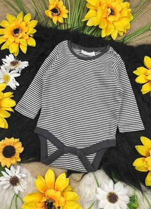 Смугастий темно сірий бодік на 0-1 міс