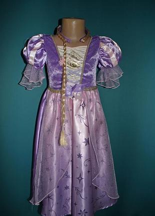 Карнавальне плаття рапунцель із косичкою на 3-4 роки