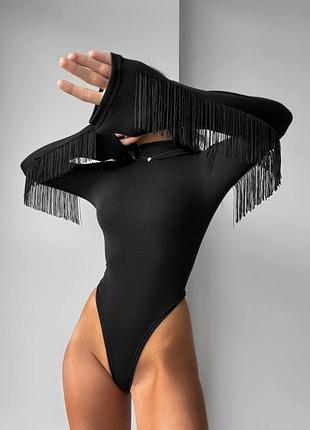 Боді з бахромою на флісі