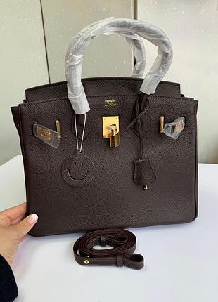 Шкіряна сумка шоколад, бренд, сумка із ключиком